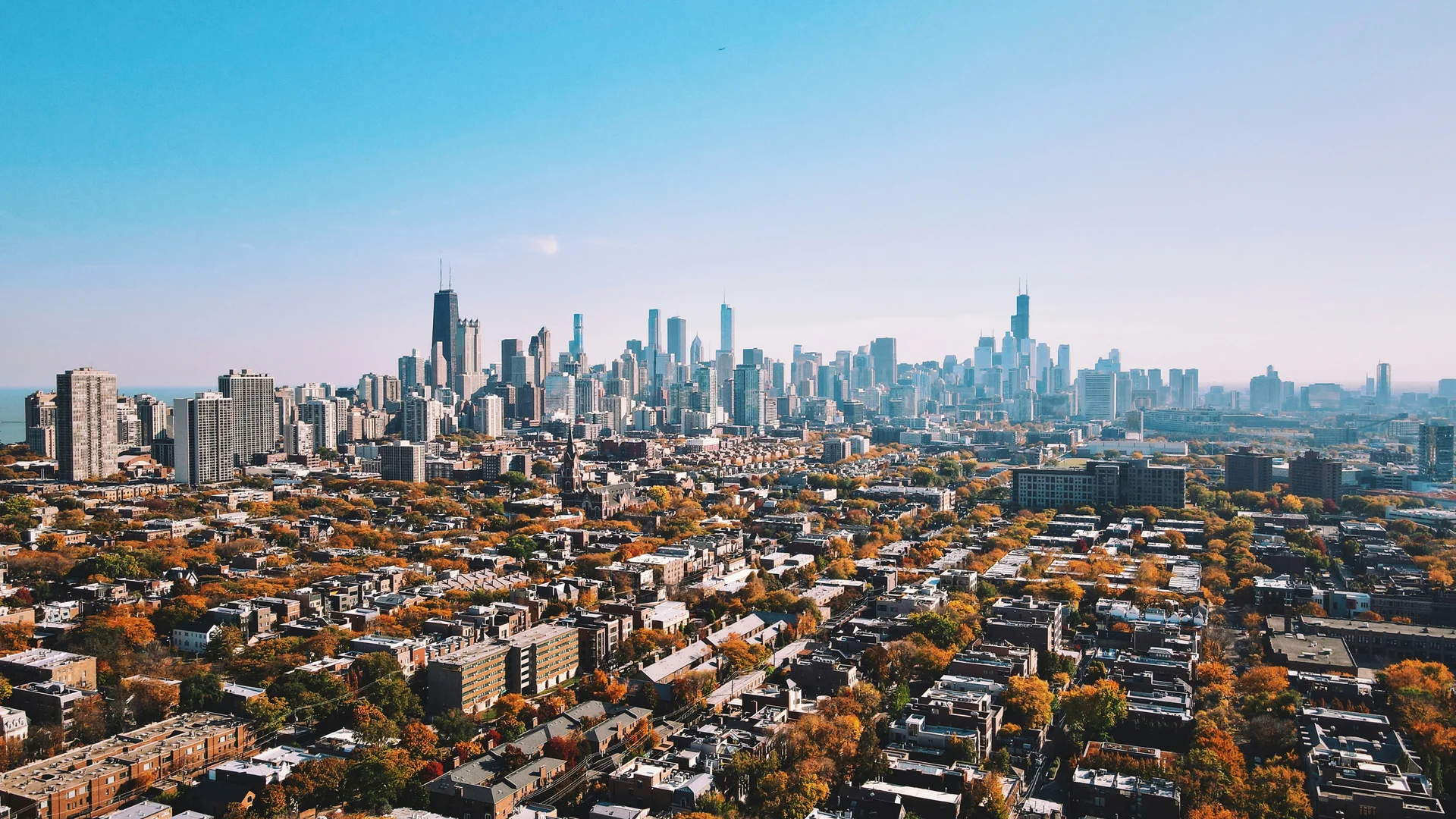 Chicago skyline aerial view representing strategy and execution
